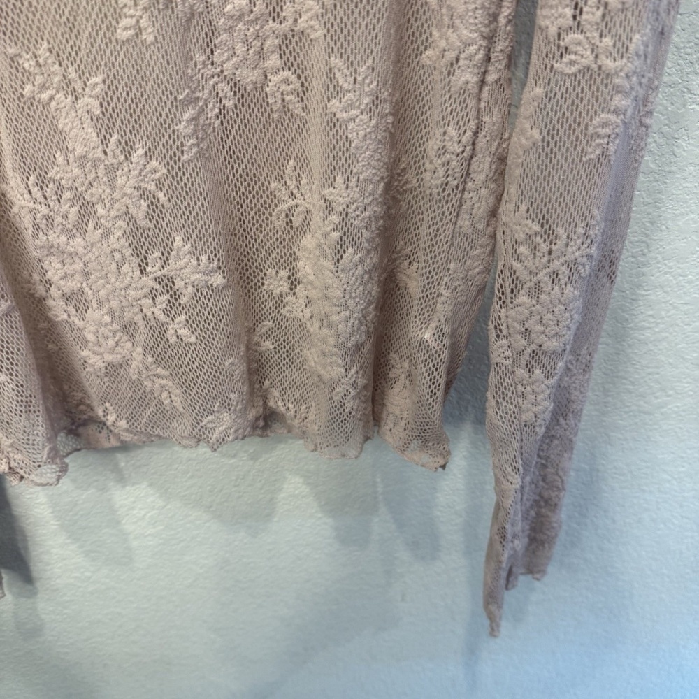 Free People Intimately Sweet Secrets Turtleneck pink Mesh Lace Large - Picture 3 of 8